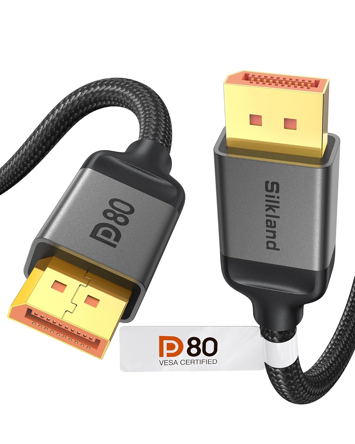 Silkland 80Gbps DisplayPort Cable 2.1 2M [VESA Certified], [8K@240Hz, 4K@960Hz 4...