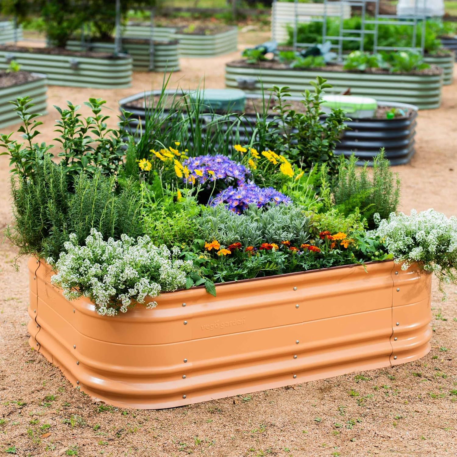 Vego garden 17" Tall 6 in 1 Novel Modular Raised Garden Bed Kit Metal Planter Bo...