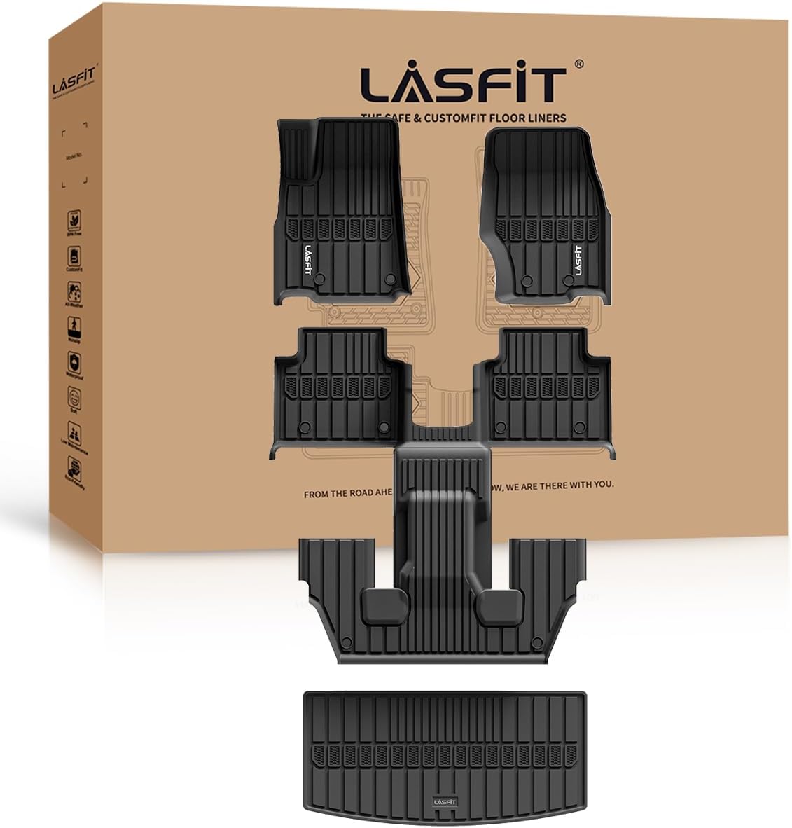 LASFIT Floor Mats & Trunk Mat for Jeep Grand Cherokee L 2021-2025 (ONLY for 6-Pa...