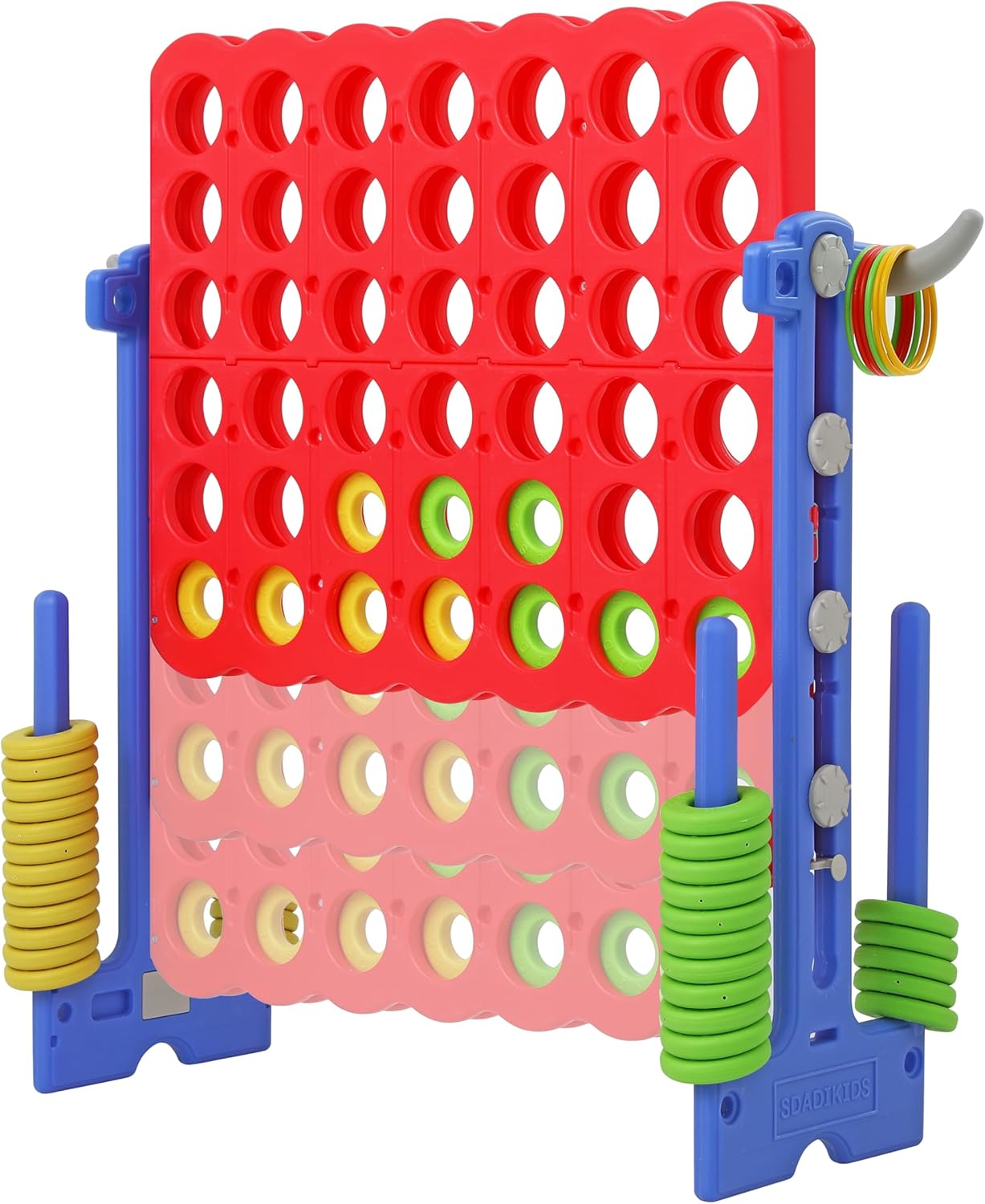 SDADI Height Adjustable Giant 4 in a Row Connect Game, 2-in-1 Jumbo 4-to-Score G...