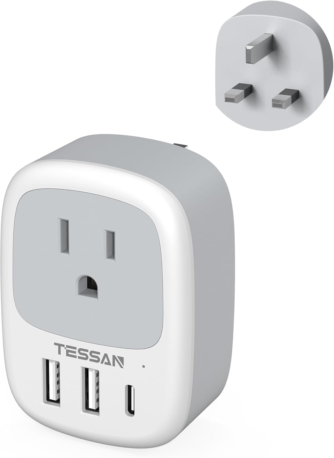 UK Adapters for Travel, TESSAN US to UK Plug Adapter, Ireland Outlet Plug with 3...