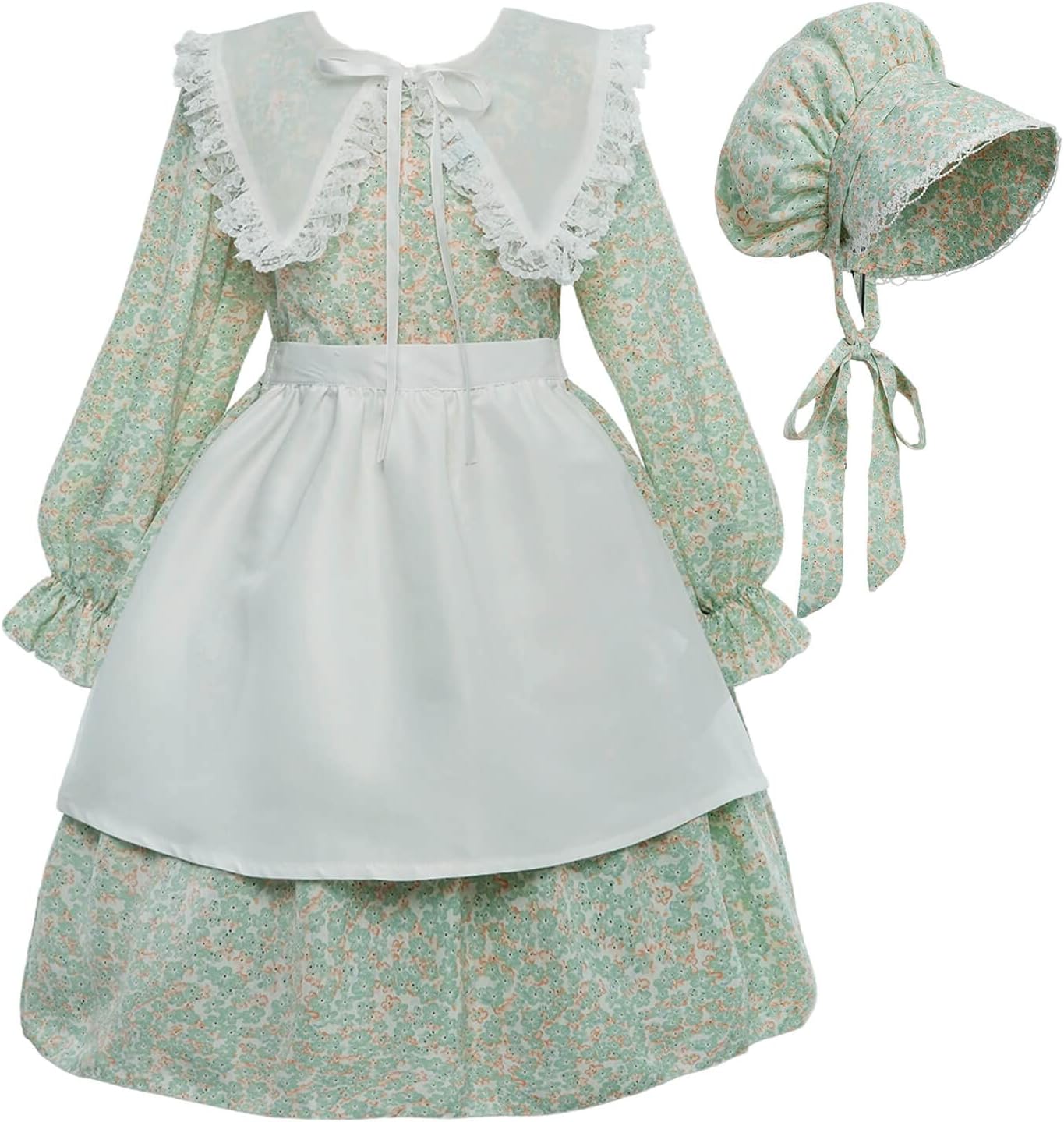 Nuoqi Pioneer Dresses for Girls Laura Ingalls Wilder Costume Colonial Girls Cost...