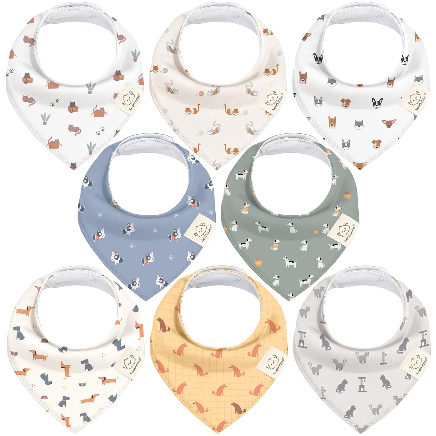 8-Pack Organic Baby Bandana Bibs for Girls - Super Absorbent Triangle Baby Bibs...