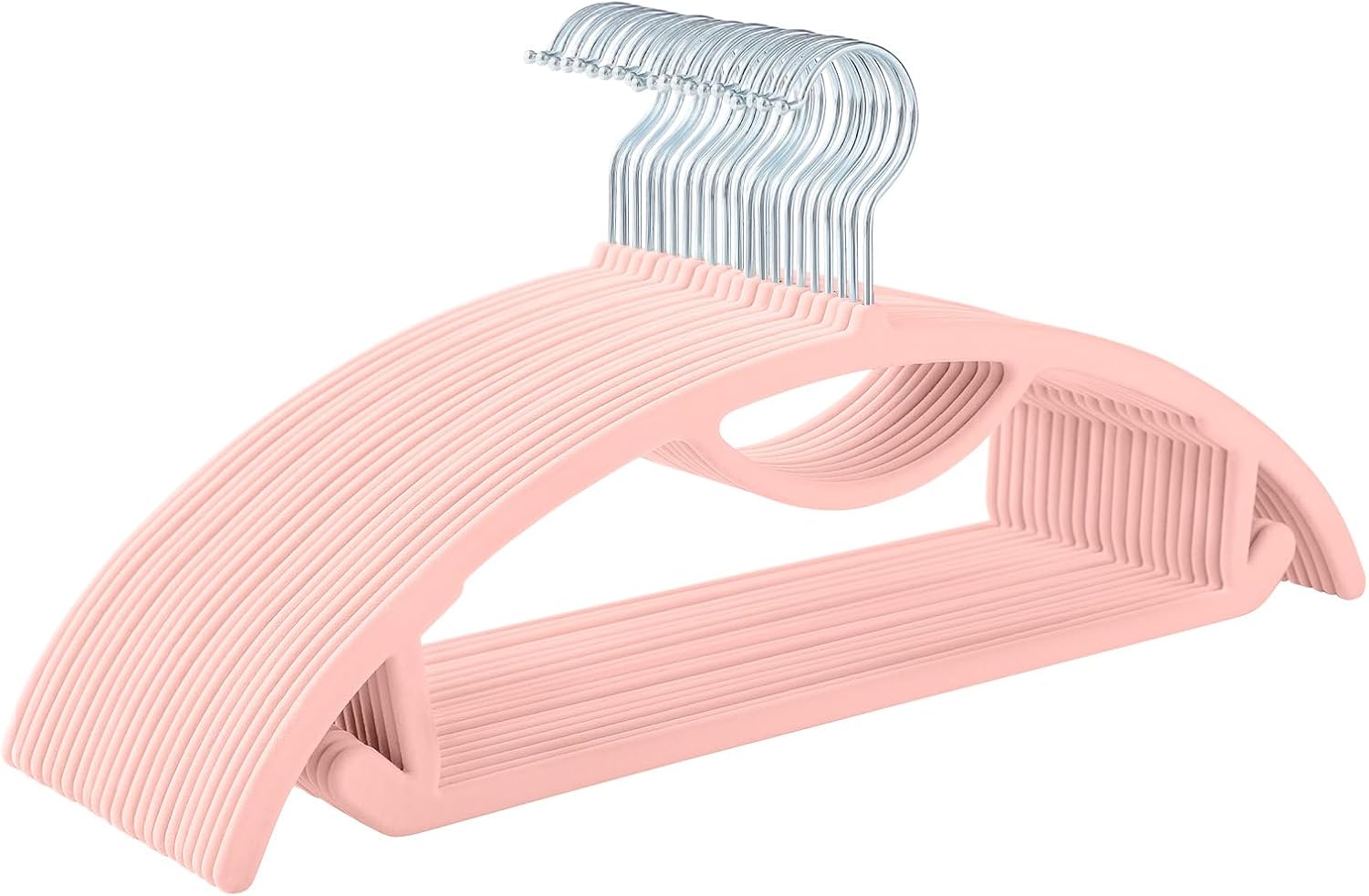 MIZGI Premium Velvet Hangers 50-Pack,No Shoulder Bump Hangers W/Tie Bar Ultra Th...