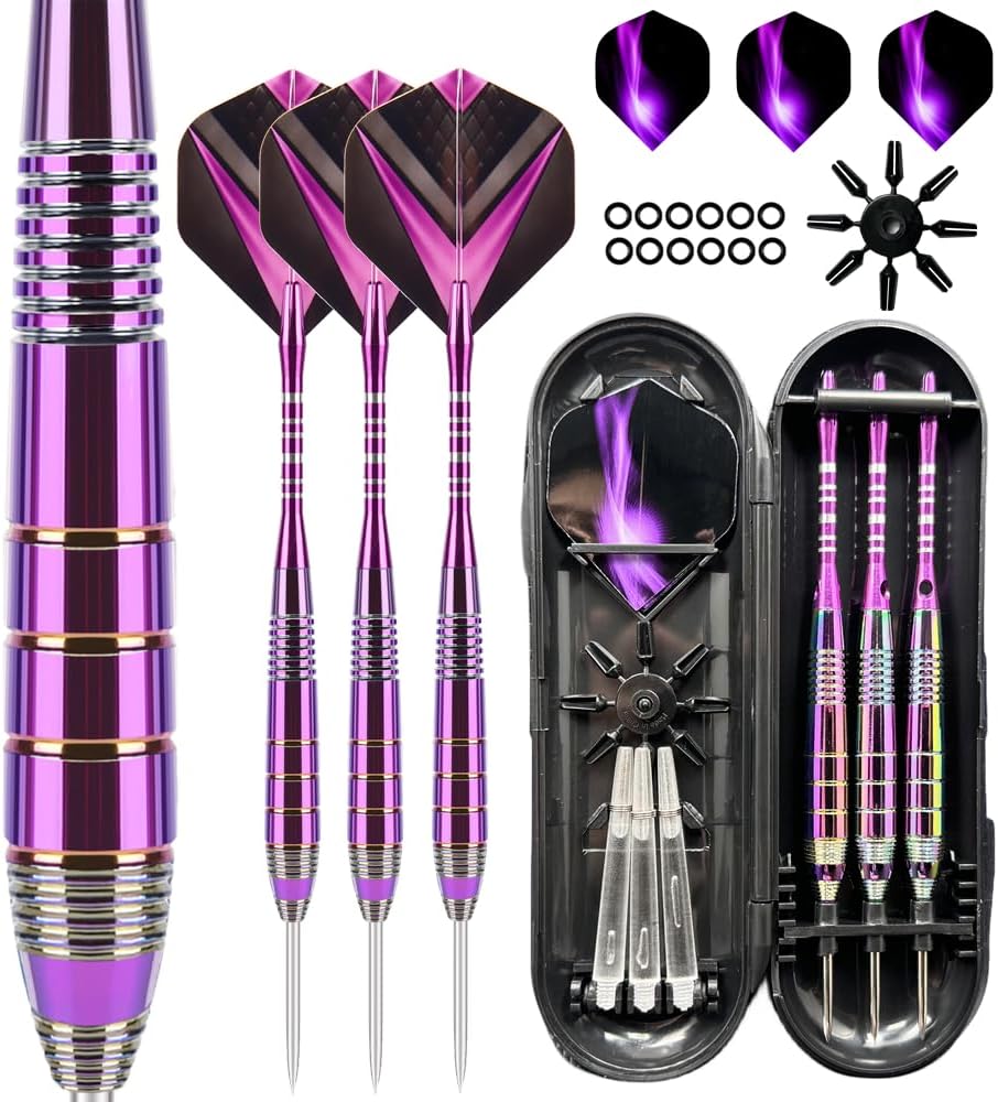 Steel Tip Darts Set,3 Pack Professional Dart with Aluminum Shafts and Darts Case