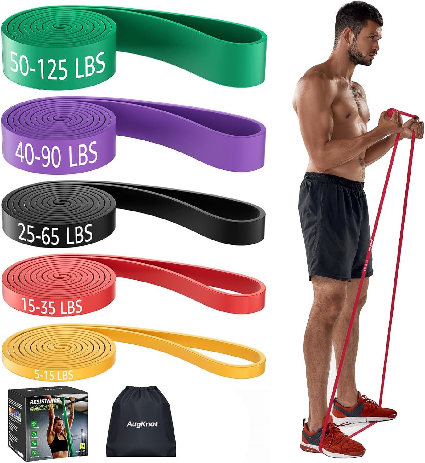 Resistance Bands, Pull Up Exercise Bands, Workout Bands for Fitness Training, Bo...
