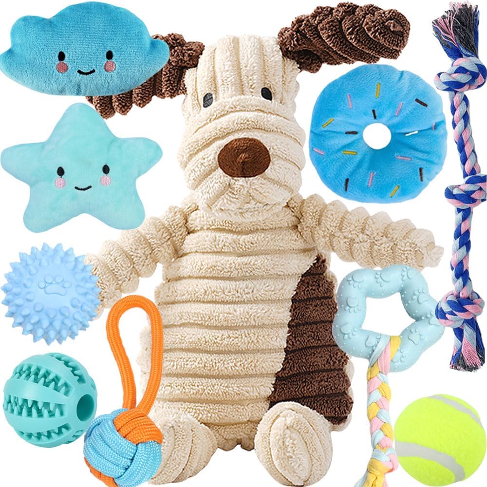 10Pcs Dog Chew Toys for Small Dogs, Puppy Teething Ball Toys, Dog Toys for Bored...
