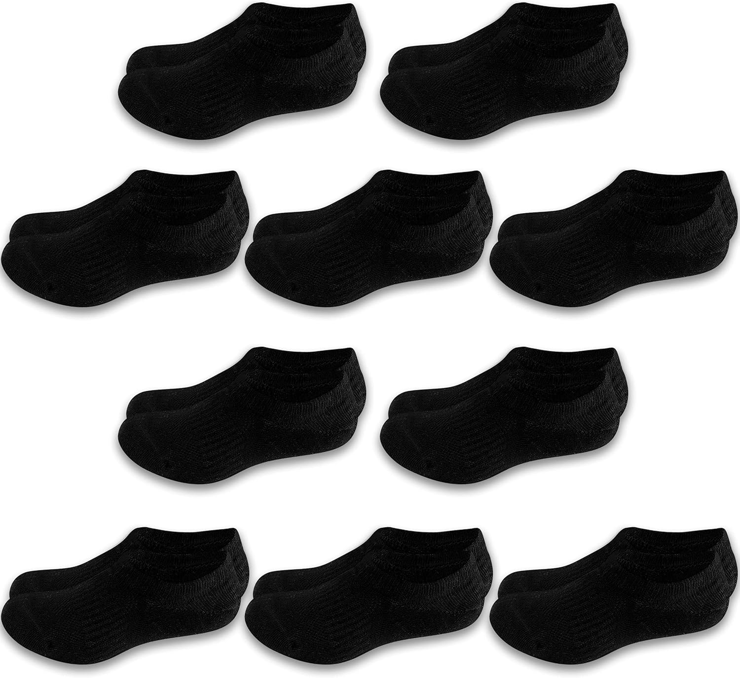 Cozi Foot 10 Pairs Boys Girls No Show Socks Cotton Non Slip Low Cut Socks Medium...