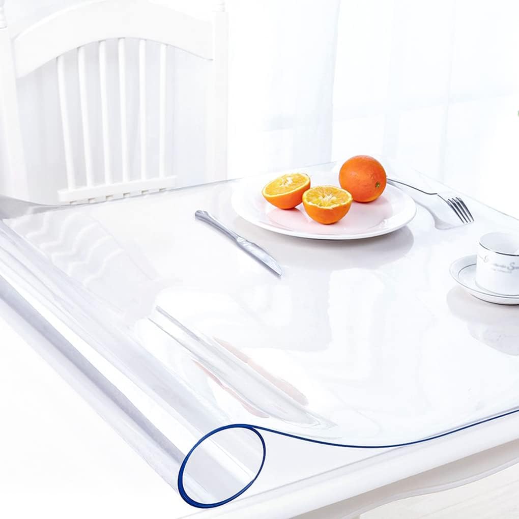 16x32 Inch Upgraded Clear Vinyl Table Pad Protector PVC Table Runner Cover Recta...