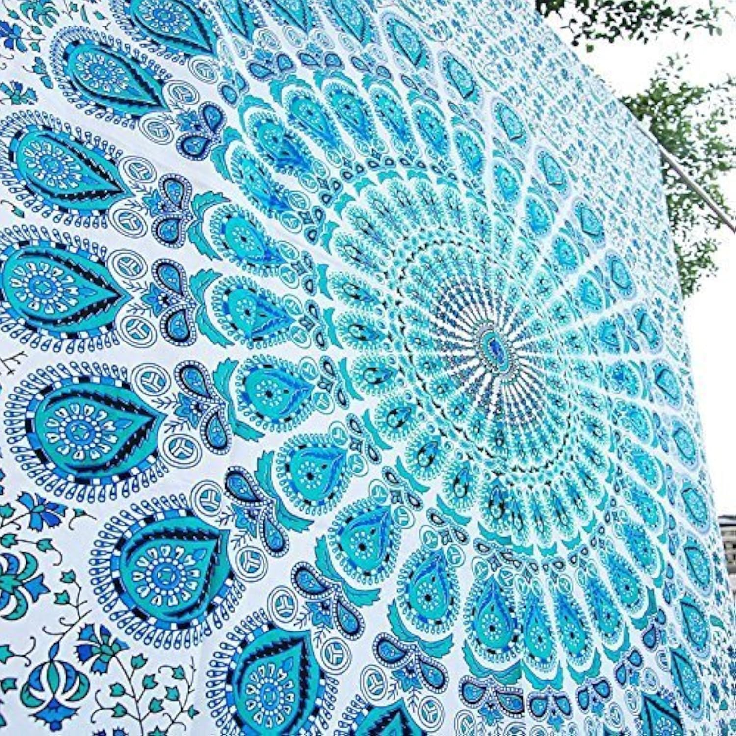 Bless International Handmade Indian hippie Bohemian Psychedelic Peacock Mandala...
