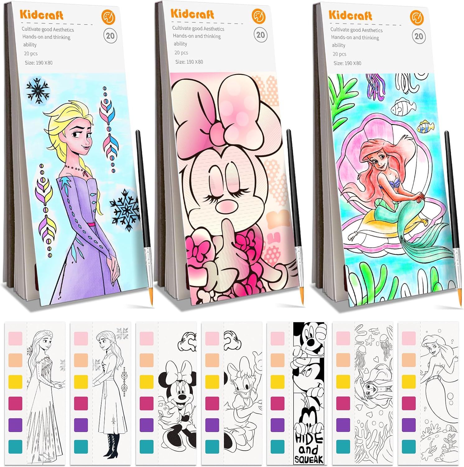 Paint with Water Coloring Books for Kids - 3 Pack, Pocket Mess Free Watercolor P...