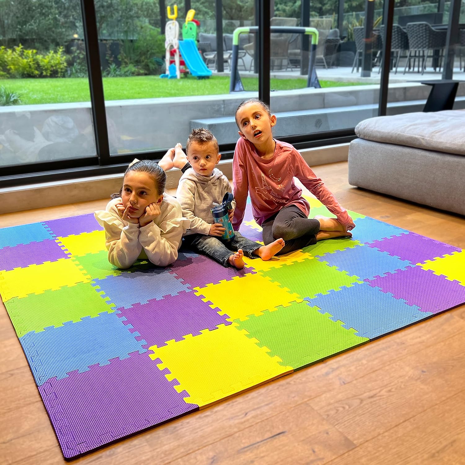 MioTetto Foam Floor Tiles for Kids - Non-Toxic Soft Comfortable Baby Play Mat, T...
