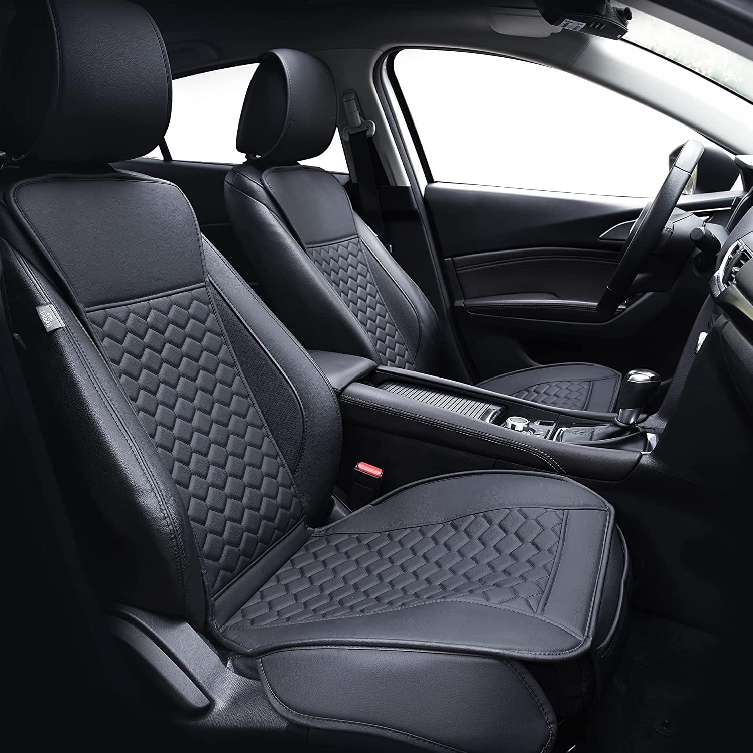 Elantrip 2PCs Front Car Seat Covers Leather Water Proof Seat Protector Universal...