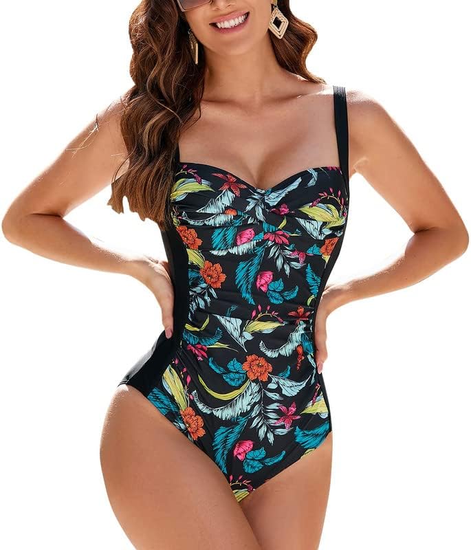WIN.MAX One Piece Swimming Costume Tummy Control Swimsuit Ruched Padded Swimwear...