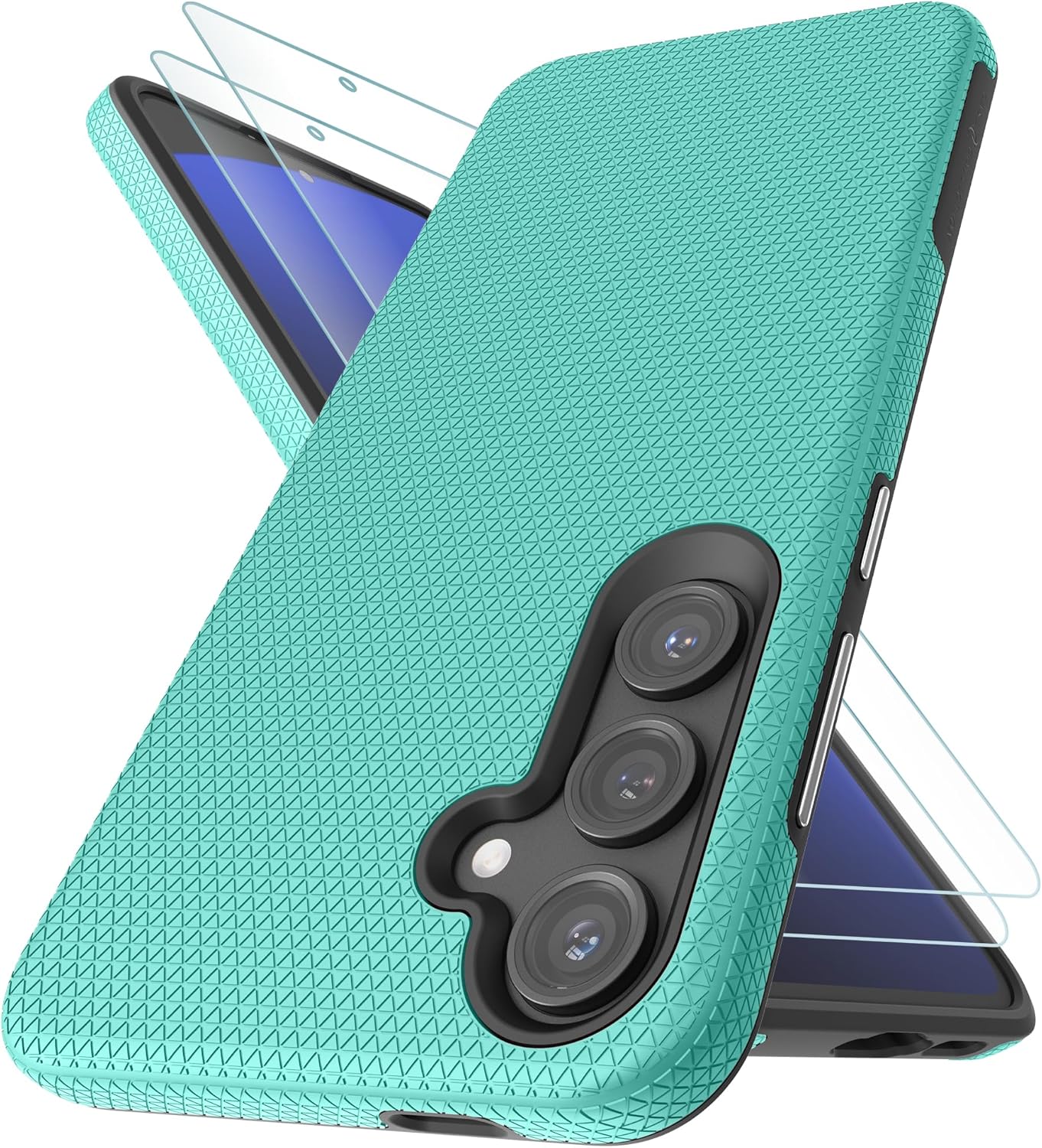 Case Collection for Samsung S24 FE Case and 2X Screen Protector, Dual Layer Shoc...