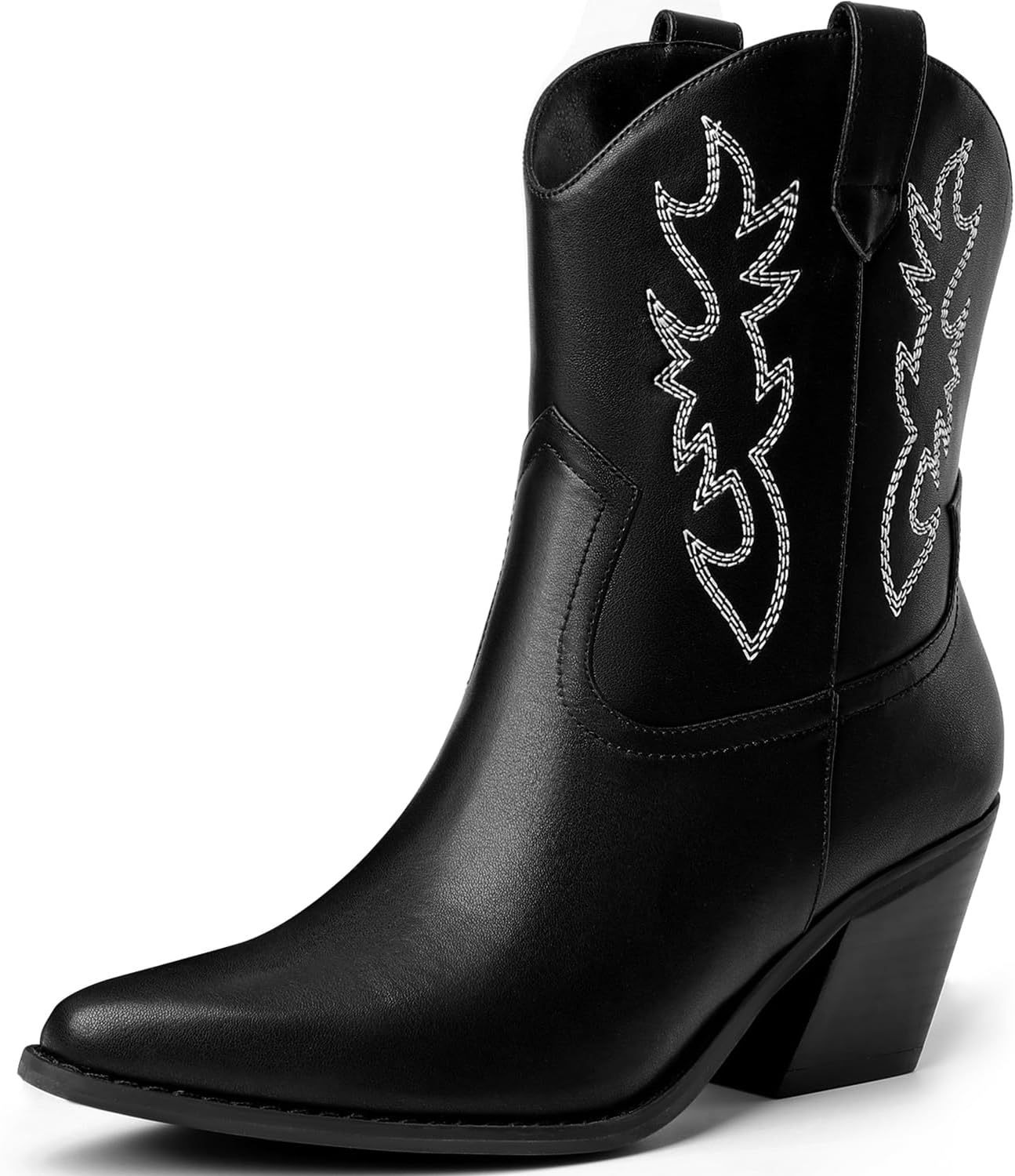 Mostrin Cowgirl Boots for Women Embroidered Cowboy Boots Pointed Toe Ankle Boots...
