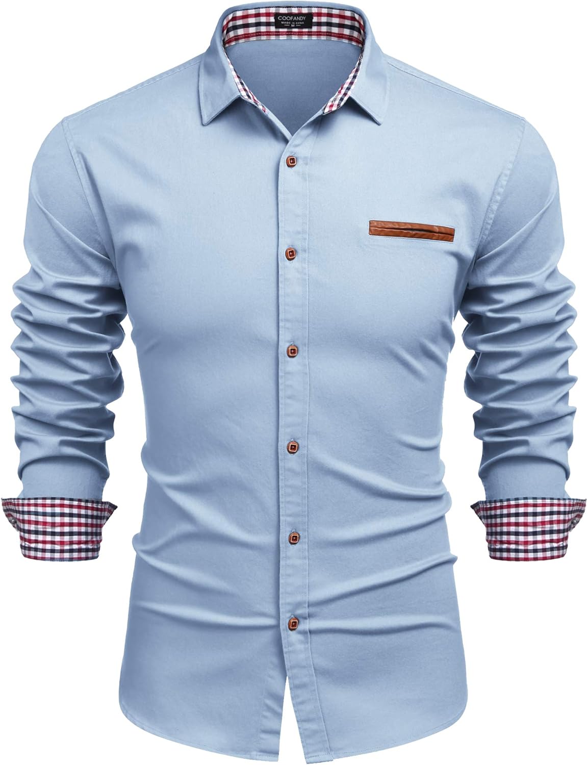 COOFANDY Men's Shirt Long Sleeve Denim Shirt Smart Casual Shirt Dress Shirt Work...