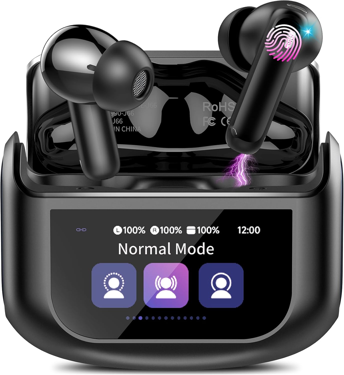 Wireless Earbuds, 48H Smart Touch Screen Ear Buds Wireless Bluetooth 5.4 Headpho...
