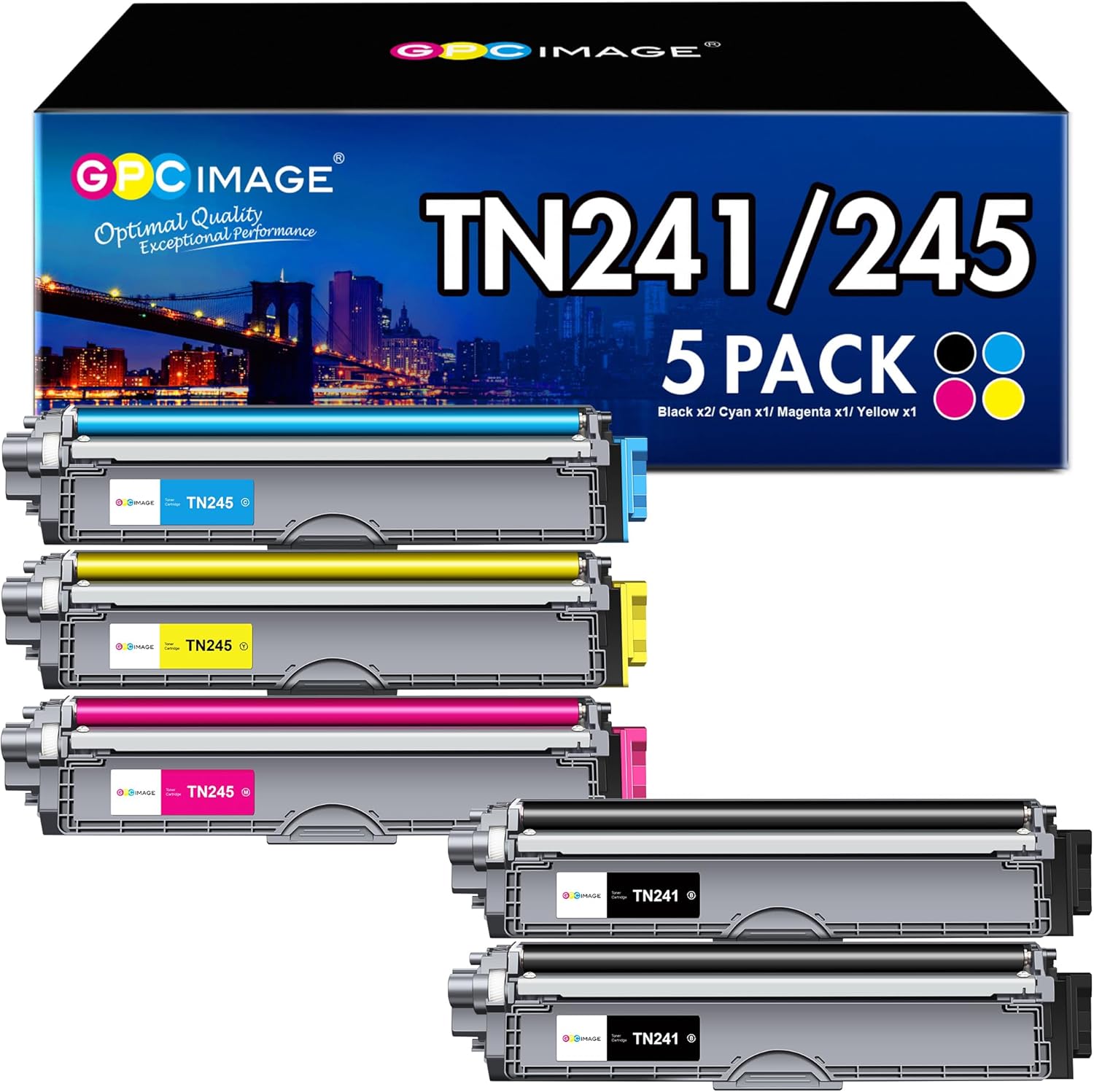 GPC Image Toner Cartridges Replacement for Brother TN241 TN245 Compatible with 9...