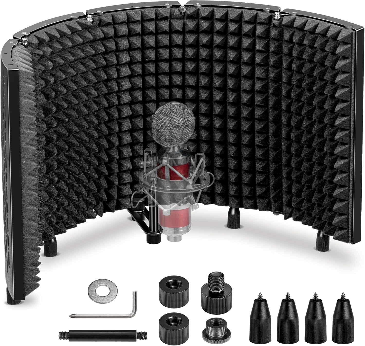 CAHAYA Microphone Isolation Shield Foldable - Mic Shield Recording Studio Sound...