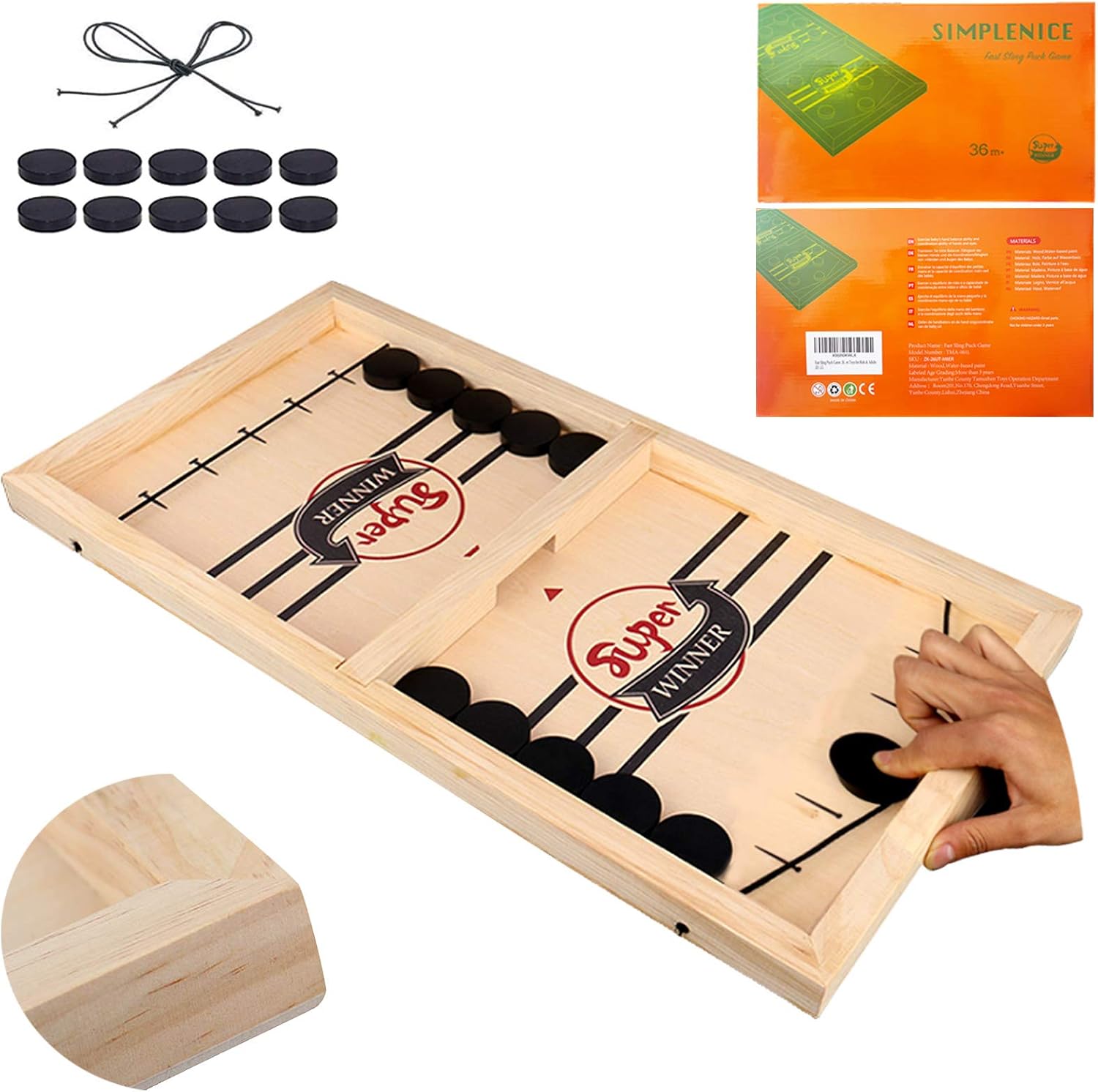 Fast Sling Puck Game,Sling Puck Game, Sling Board Games Toy,Paced Winner Board G...
