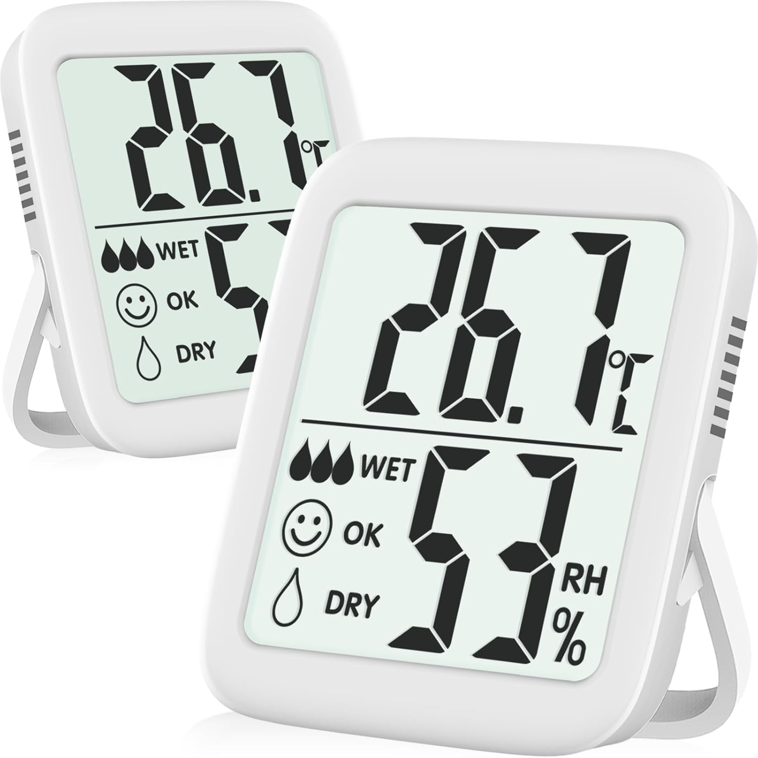 Antonki 2 Pack Room Thermometer for Home, Indoor Hygrometer Humidity Meter Gauge...