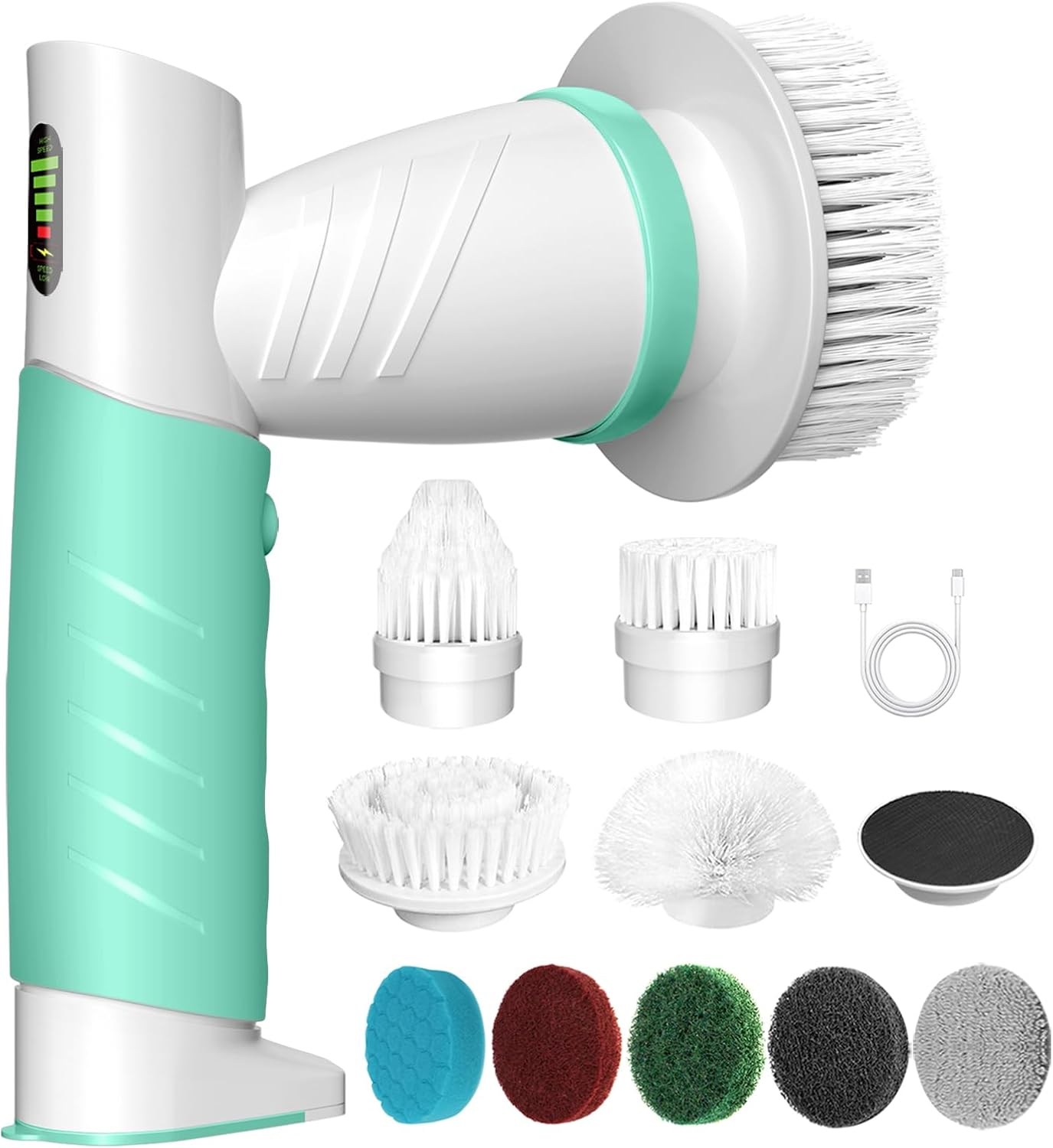 Electric Spin Scrubber, Bathroom Cleaning Brush Electric, 2 Speeds Power Scrubbe...