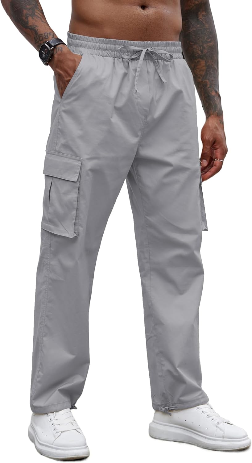 COOFANDY Men's Casual Cargo Pants Cotton Drawstring Athletic Jogger Sweatpants X...