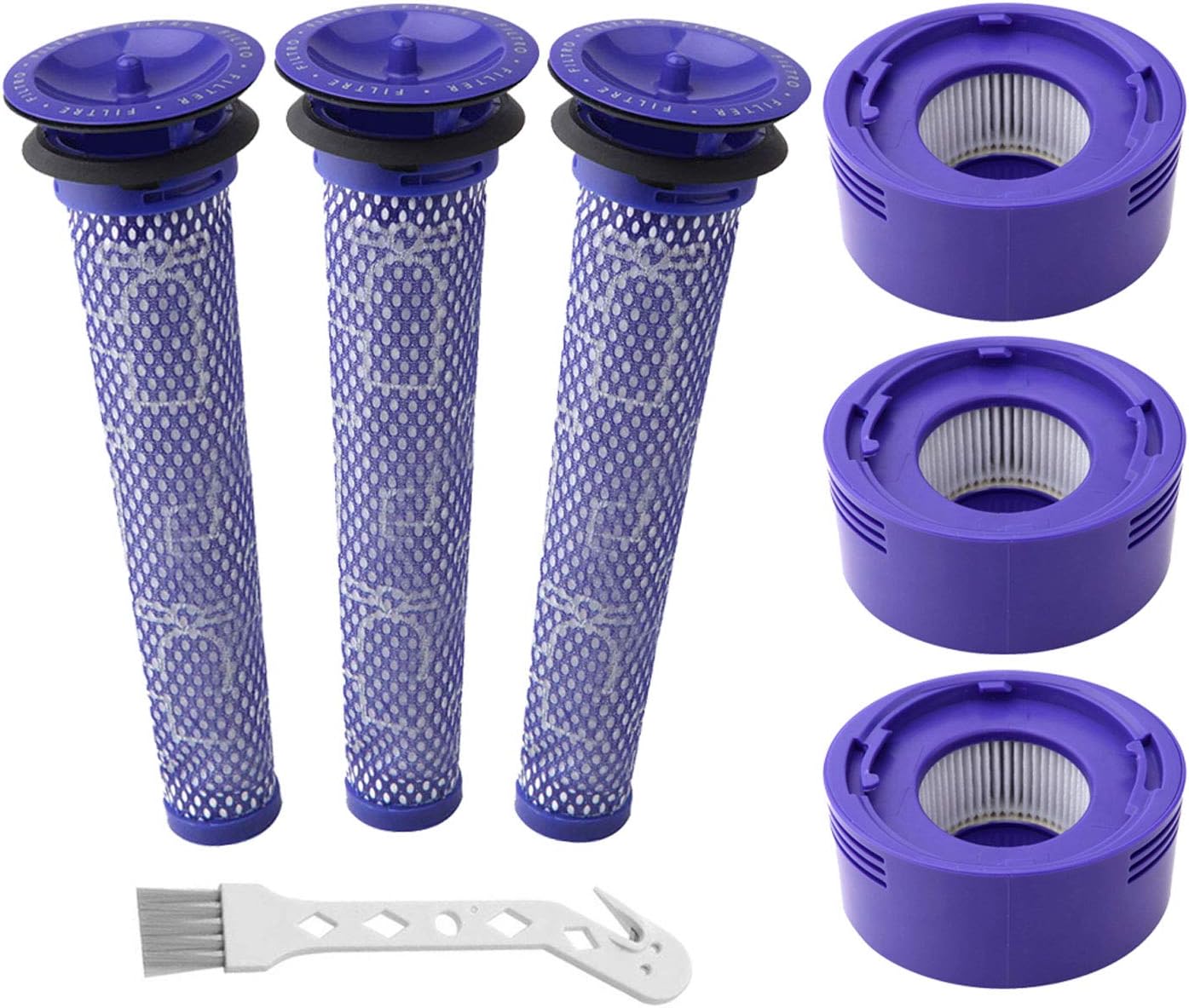 6 Pack Vacuum Filter Replacement Kit for Dyson V7, V8 Animal and V8 Absolute Cor...