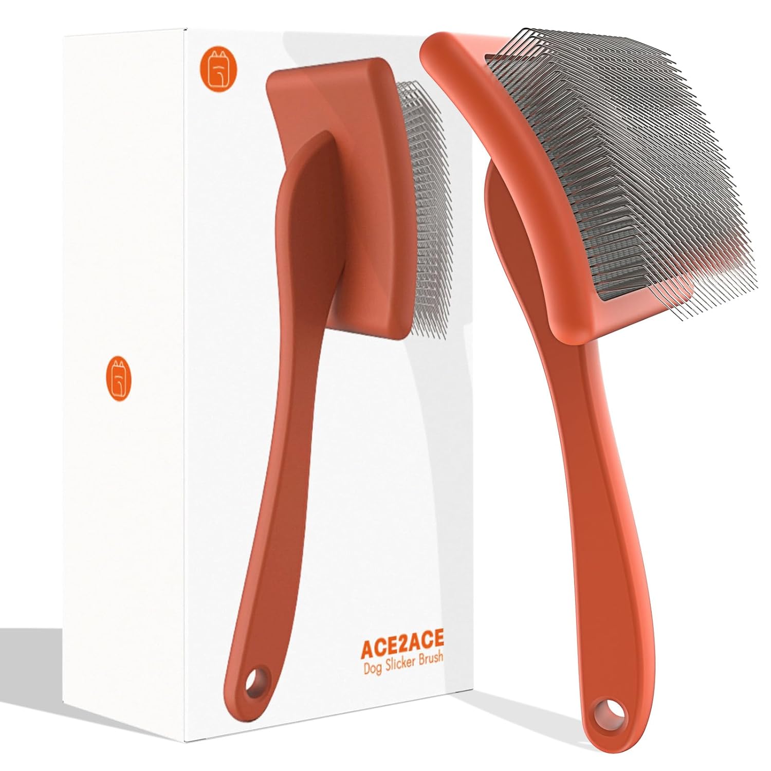 ACE2ACE Dog Slicker Brush, Doodle & Poodle Grooming Brush with Stainless-steel C...