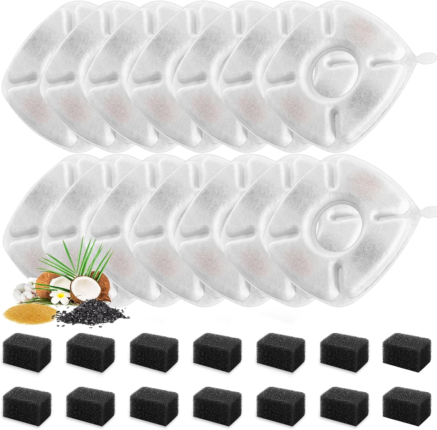 28 Pcs Cat Water Fountain Replacement Filters-14 Pack Water Fountain Filters 14...