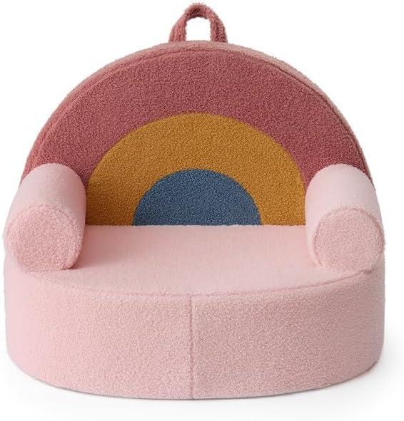 Blissful Diary Toddler Chair Comfy, Foam Kids Chair with Soft Teddy Plush, Toddl...