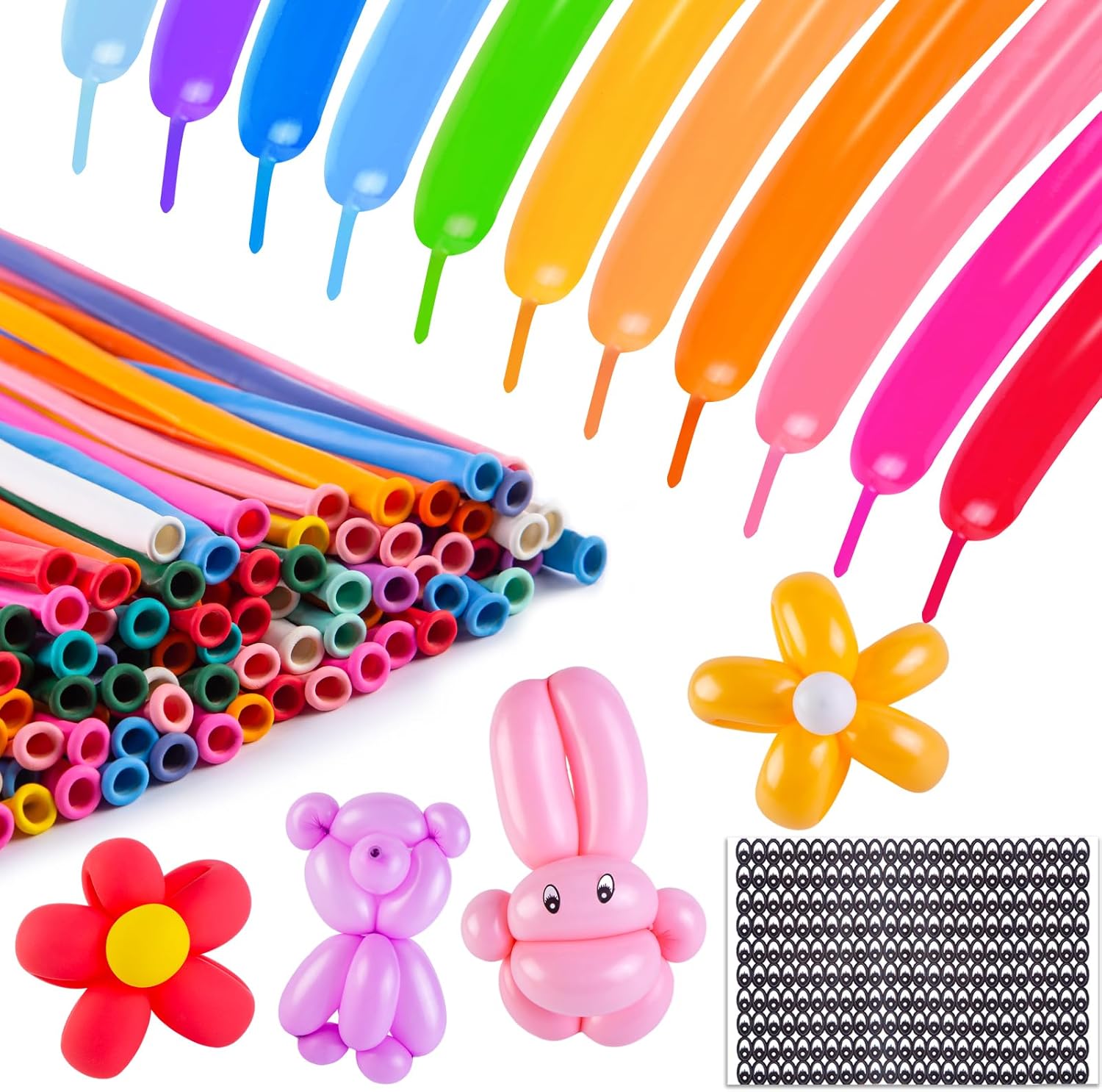 LovesTown 150PCS Animal Shape Balloons - 260 Long Magic Balloons in 17 Assorted...