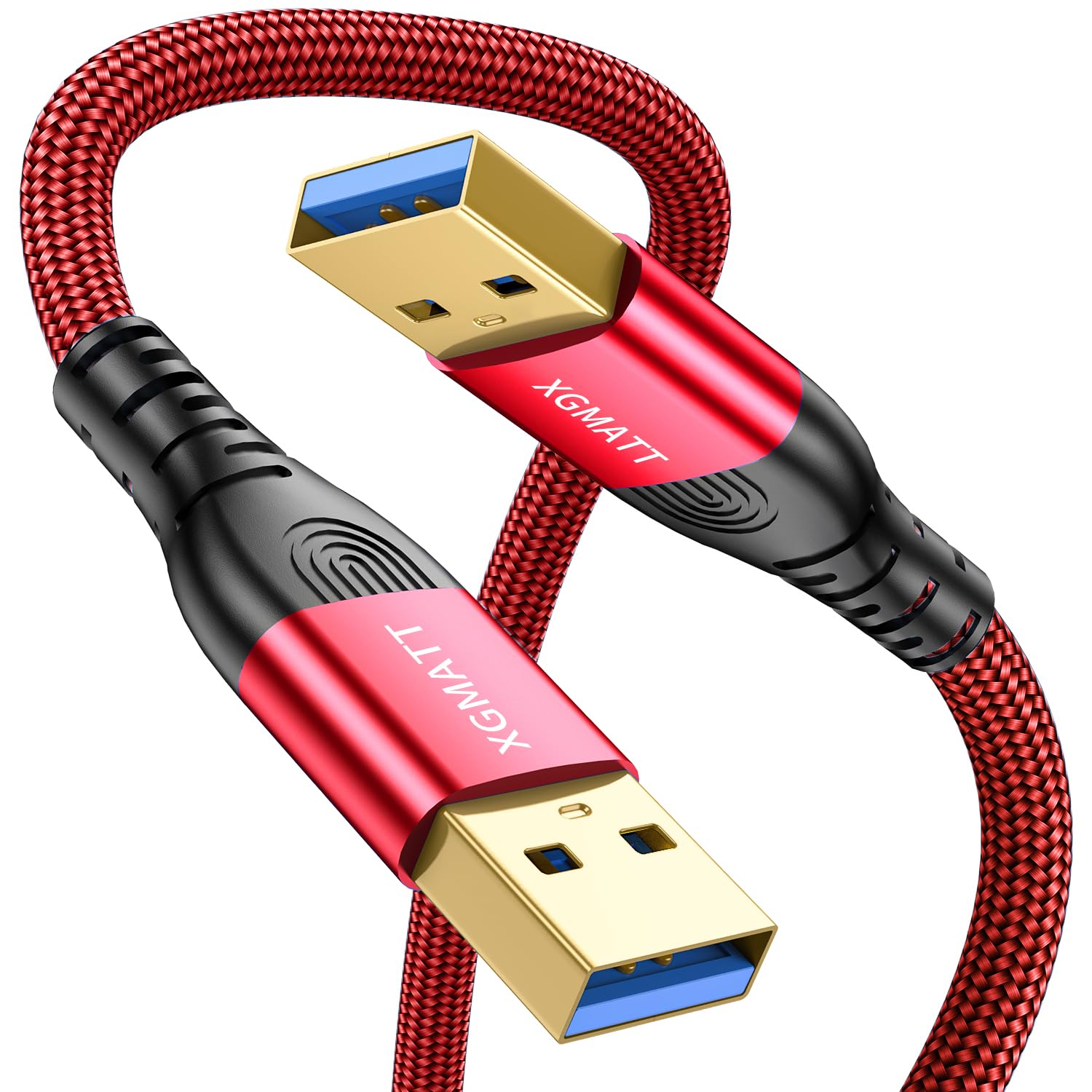 XGMATT USB Cable 0.5M,USB 3.0 A to A Data Cable Braided, 5Gbps High Speed Transf...