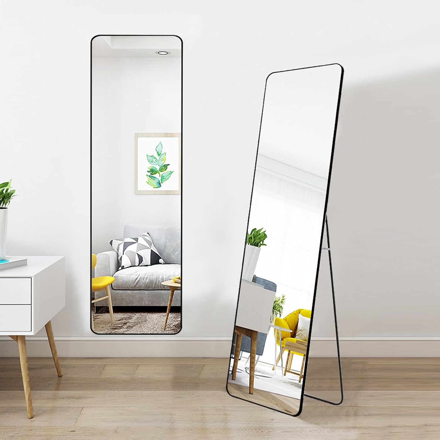 Warmiehomy Full Length Mirror, 150X40cm Floor Mirror with Stand, Full Body Mirro...