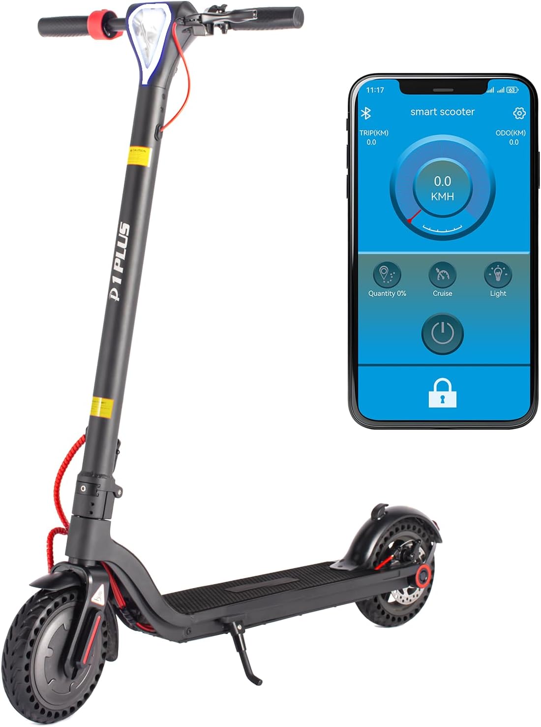 Electric Scooter - 450W Motor, Max 18 Miles Long Range, 19Mph Top Speed, 8.5" Ti...