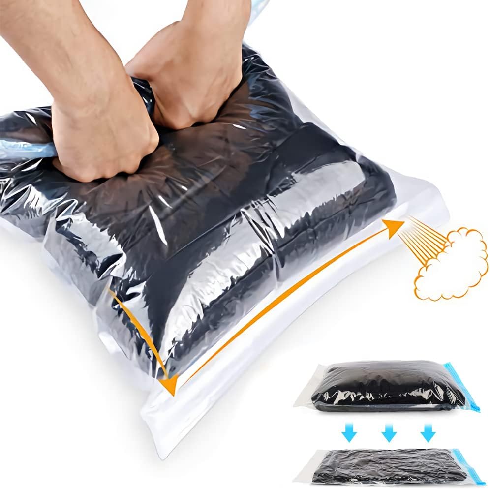 Compression Bags - Travel Accessories - 10 Pack Space Saver Bags - No Vacuum or...