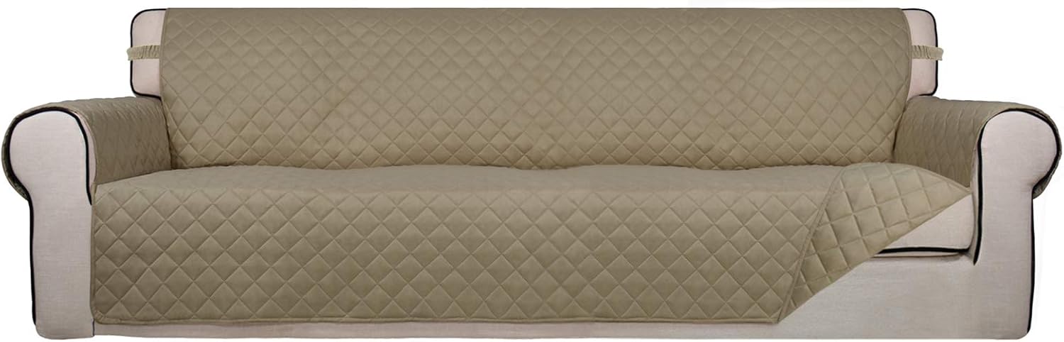 PureFit Reversible Quilted Sofa Cover, Water Resistant Slipcover Furniture Prote...