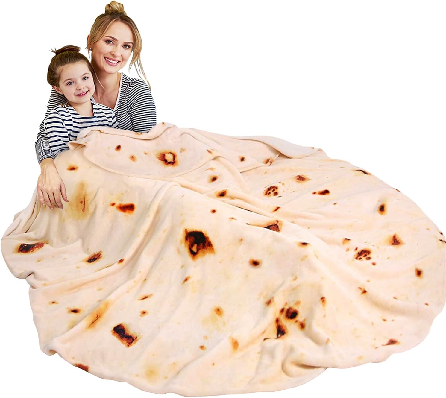 hatisan Burrito Tortilla Blanket, 71in, Flannel, Funny Blanket for Adults, Doubl...