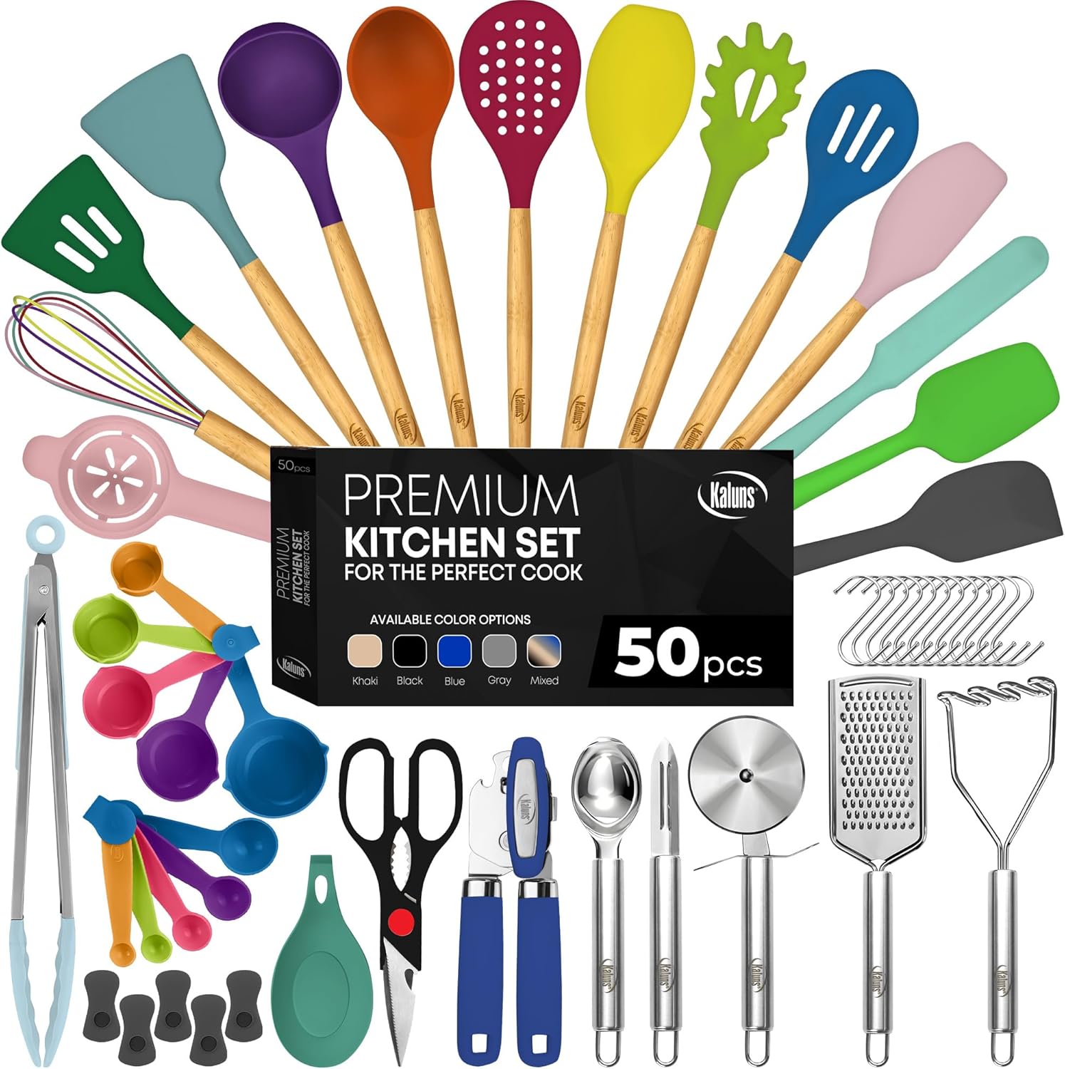 Kaluns 50 PCS Silicone Kitchen Utensils Set - Moth...