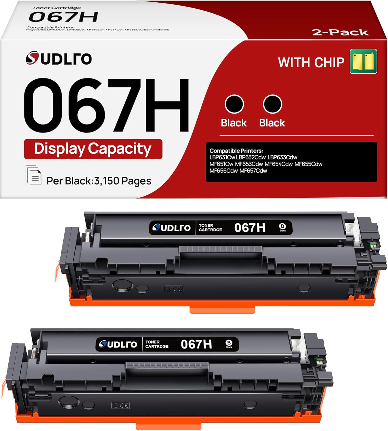 067H Black Toner Cartridge - 067 Black High Yield Replacement for Canon 067 Tone...