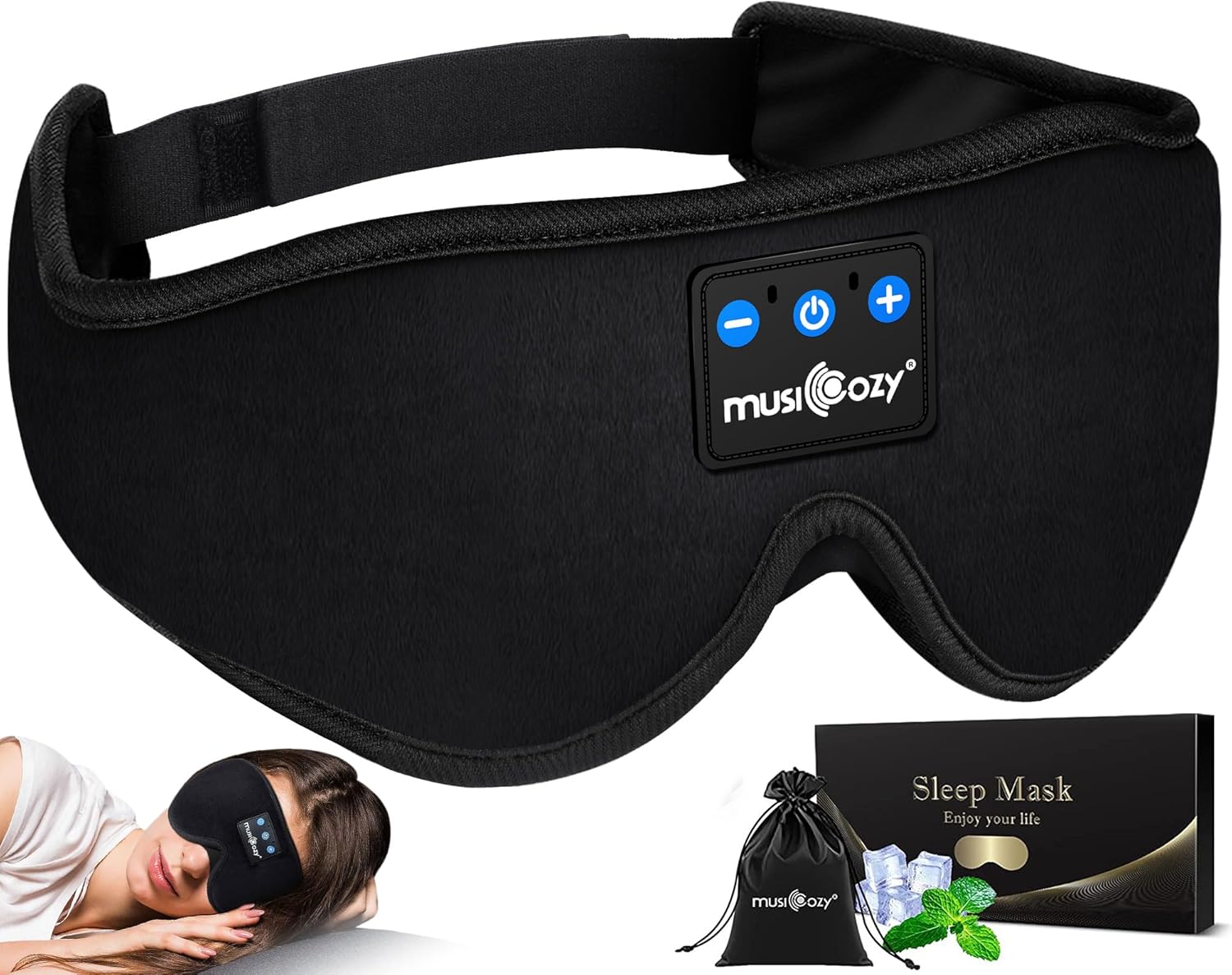 MUSICOZY Sleep Headphones, Bluetooth 5.4 Sleep Mask Headband Headphones Sleeping...