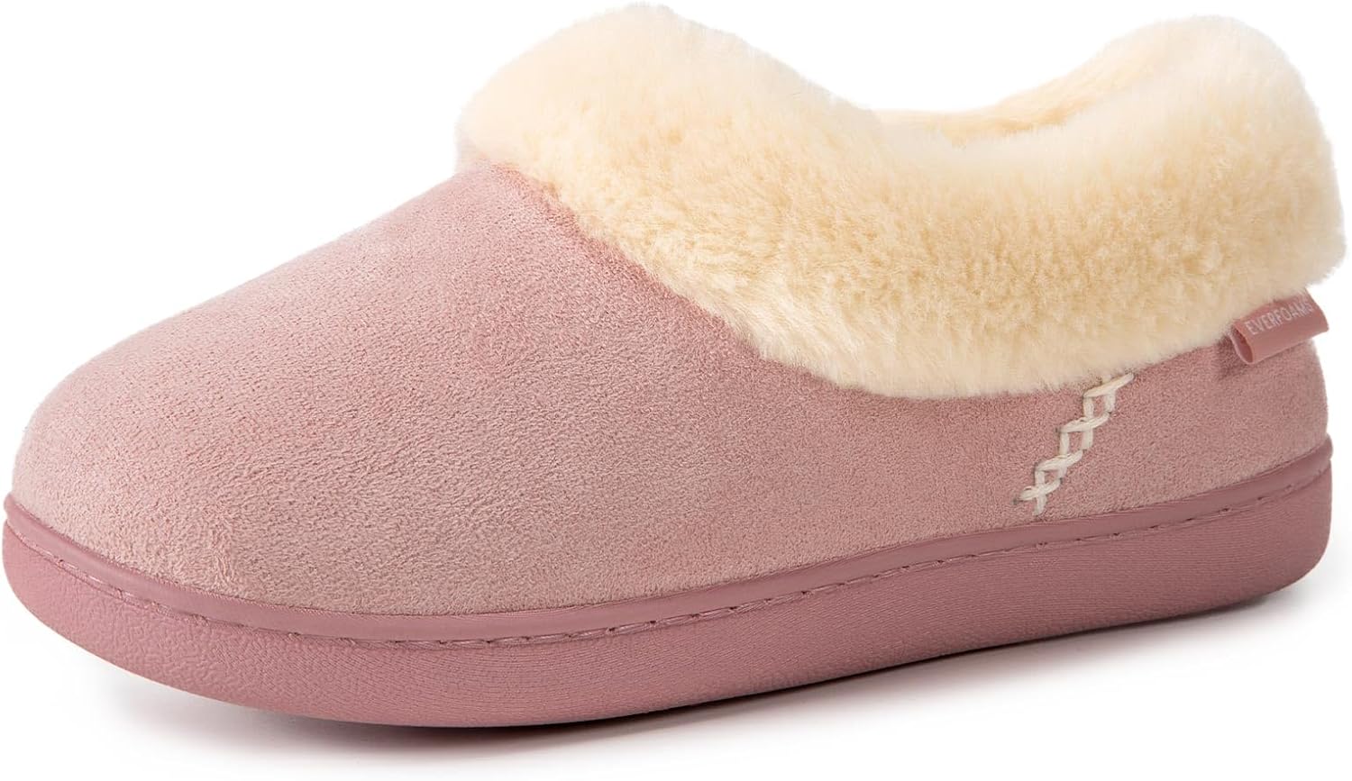 EverFoams Women's Warm Slippers Fluffy Memory Foam Indoor Outdoor Closed-back 6....