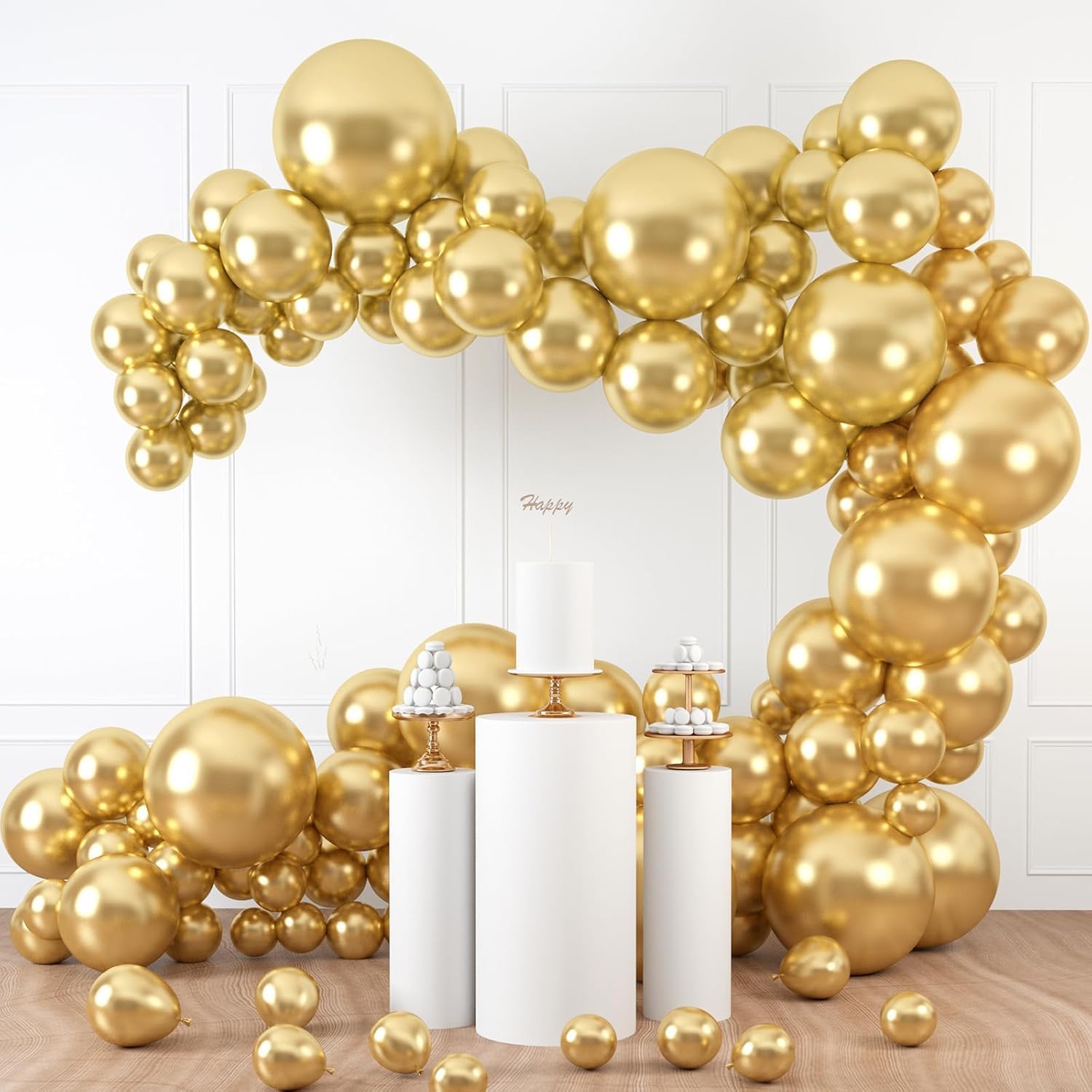 LovesTown 150PCS Metallic Gold Balloons, Different Sizes 18 12 10 5 Inches Latex...