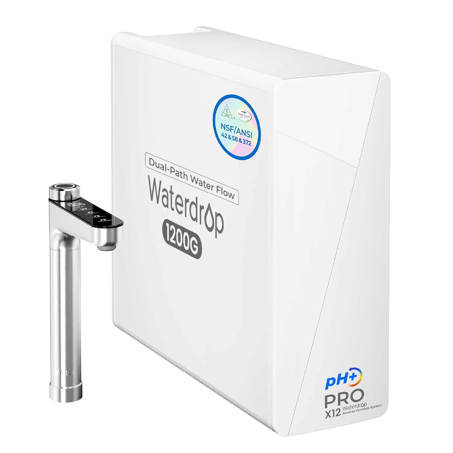 [ Dual Flow ] Waterdrop X12-PRO 1200 GPD Reverse Osmosis Water Filter, Alkaline...