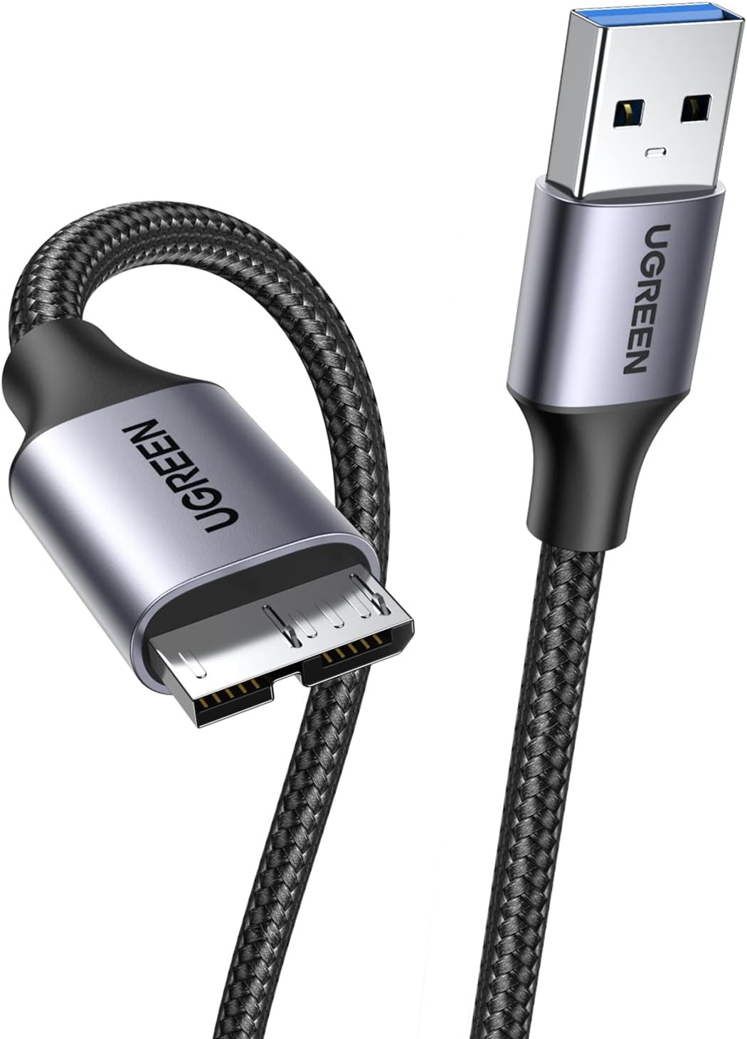 UGREEN Hard Drive Cable Braided USB 3.0 Micro B Lead 0.5M 5Gbps SuperSpeed 4TB M...