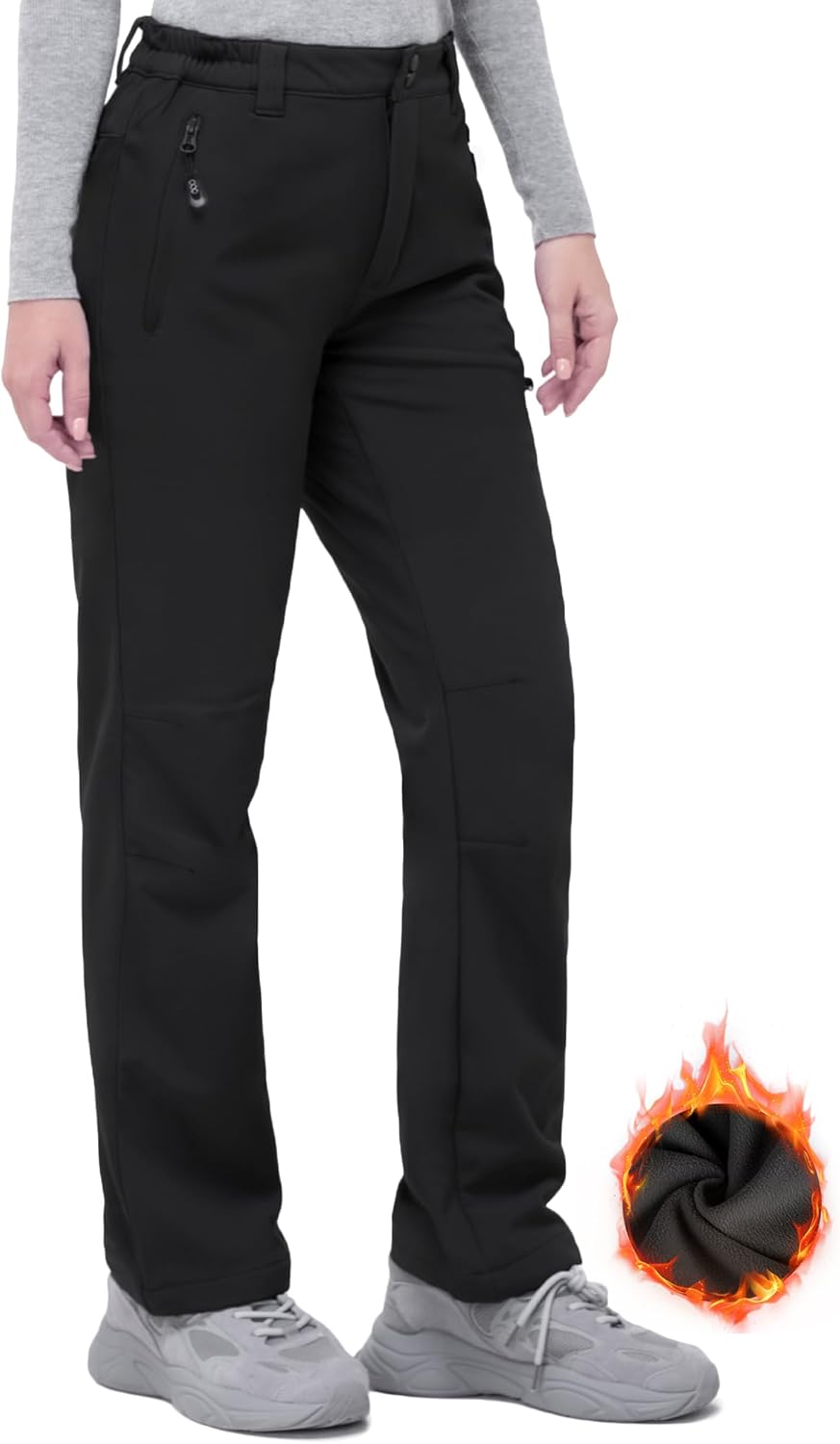 33,000ft Womens Hiking Pants Waterproof Walking Trousers Thermal Fleece Lined La...