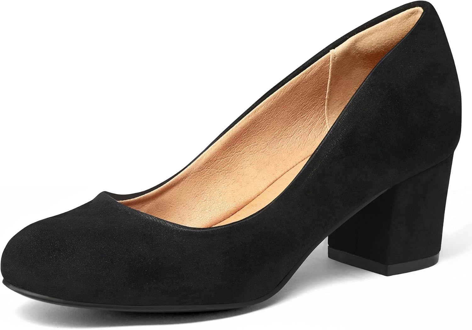 mysoft Women's Pumps Low Chunky Block Heel Round Toe Comfortable Dress Shoes 7 B...