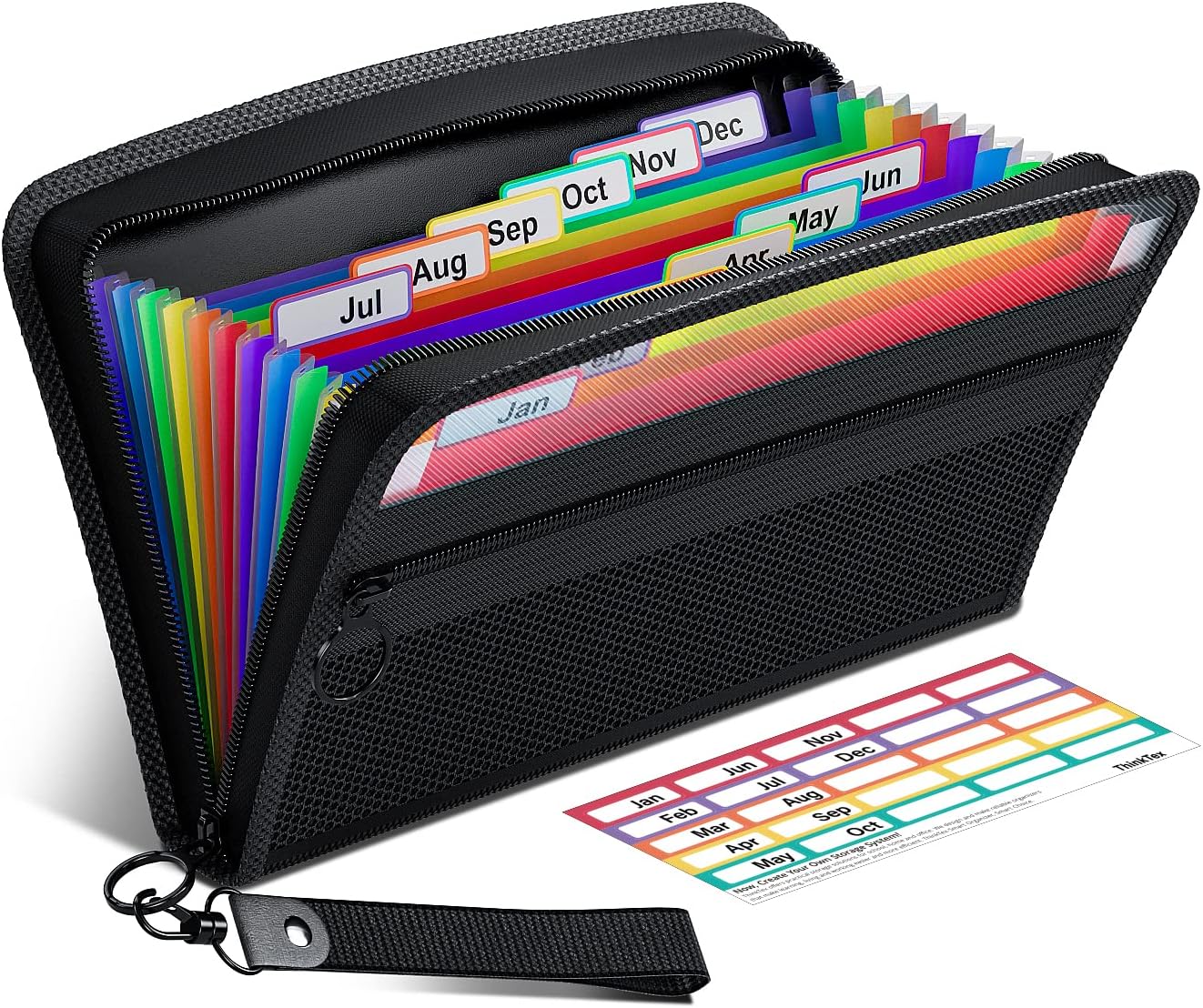 ThinkTex Receipt Coupon Organiser, 12 Pockets Small Accordion‌ File Organiser, J...