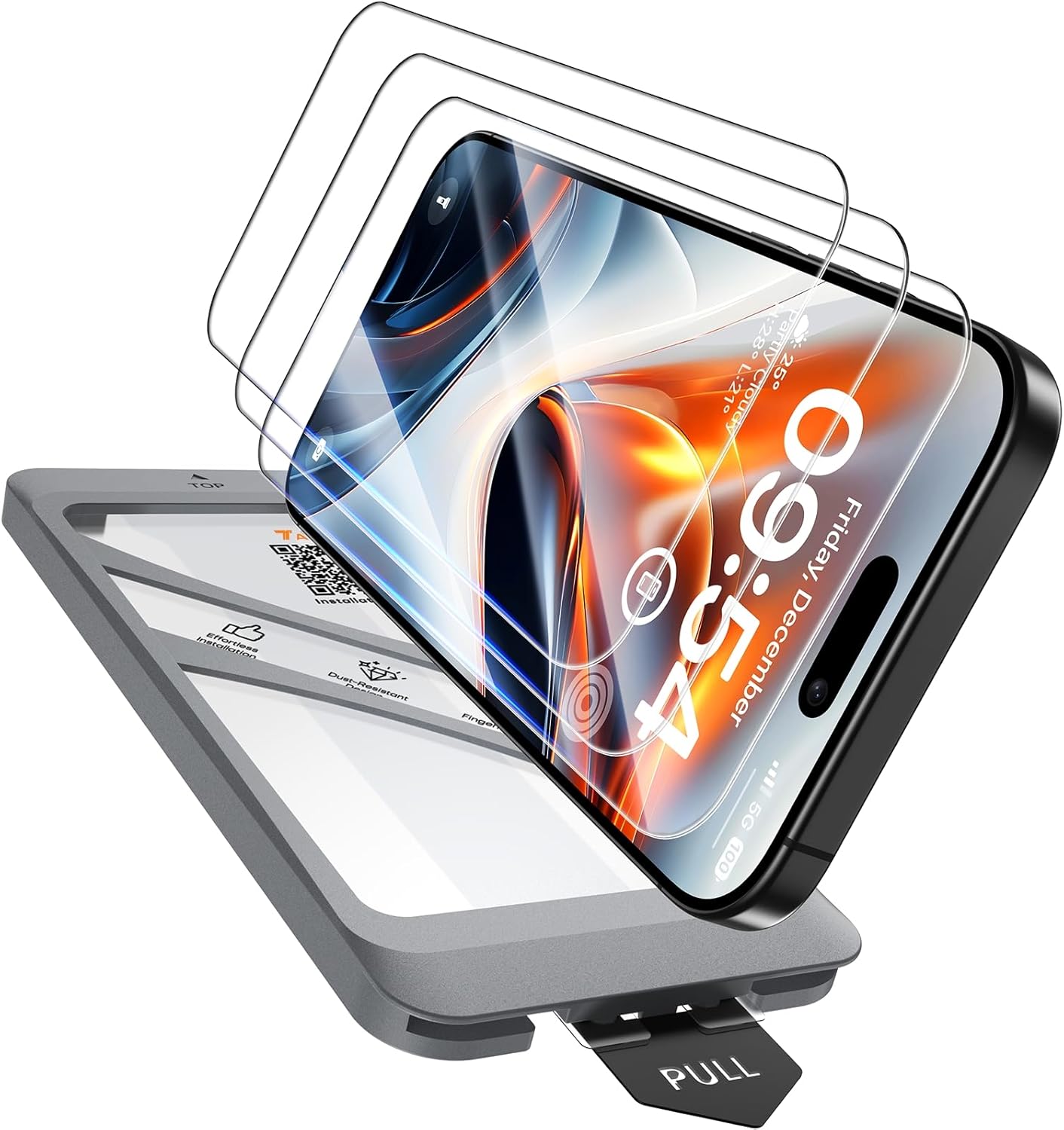 TAURI 4 in 1 Designed for iPhone 16 Pro Max Screen Protector, 3 Pack 9H+ Tempere...